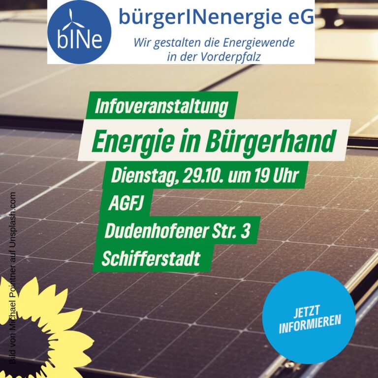 Infoveranstaltung: „Energie in Bürgerhand“ am 29.10.2024