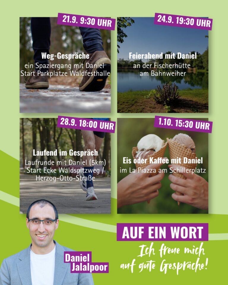 Auf ein Wort: Bürgermeisterkandidat Dr. Daniel Jalalpoor lädt zu persönlichen Begegnungen in Schifferstadt ein